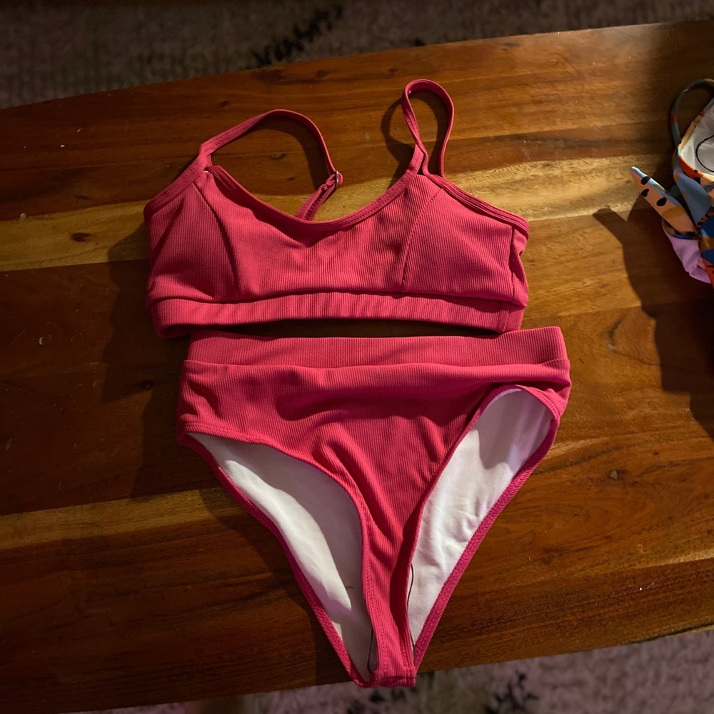 Size medium shein ribbed high waisted bikini